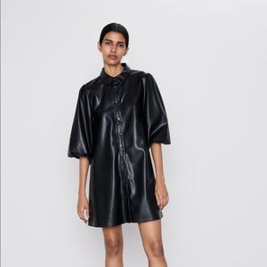 Faux leather dress
